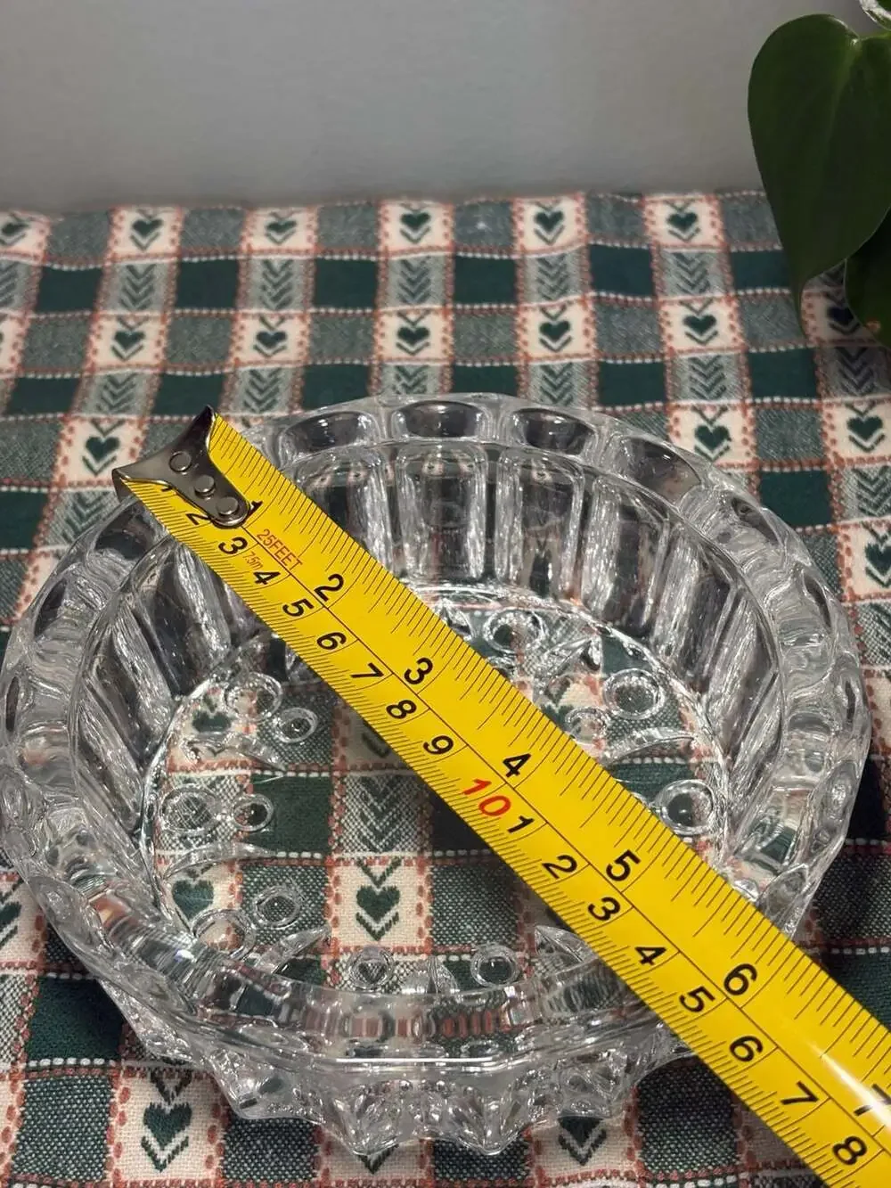 Vintage KIG Indonesia Heavy Cut Clear Glass Dish – 6”x1.75” RARE FIND